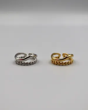 shiny curve dot ring