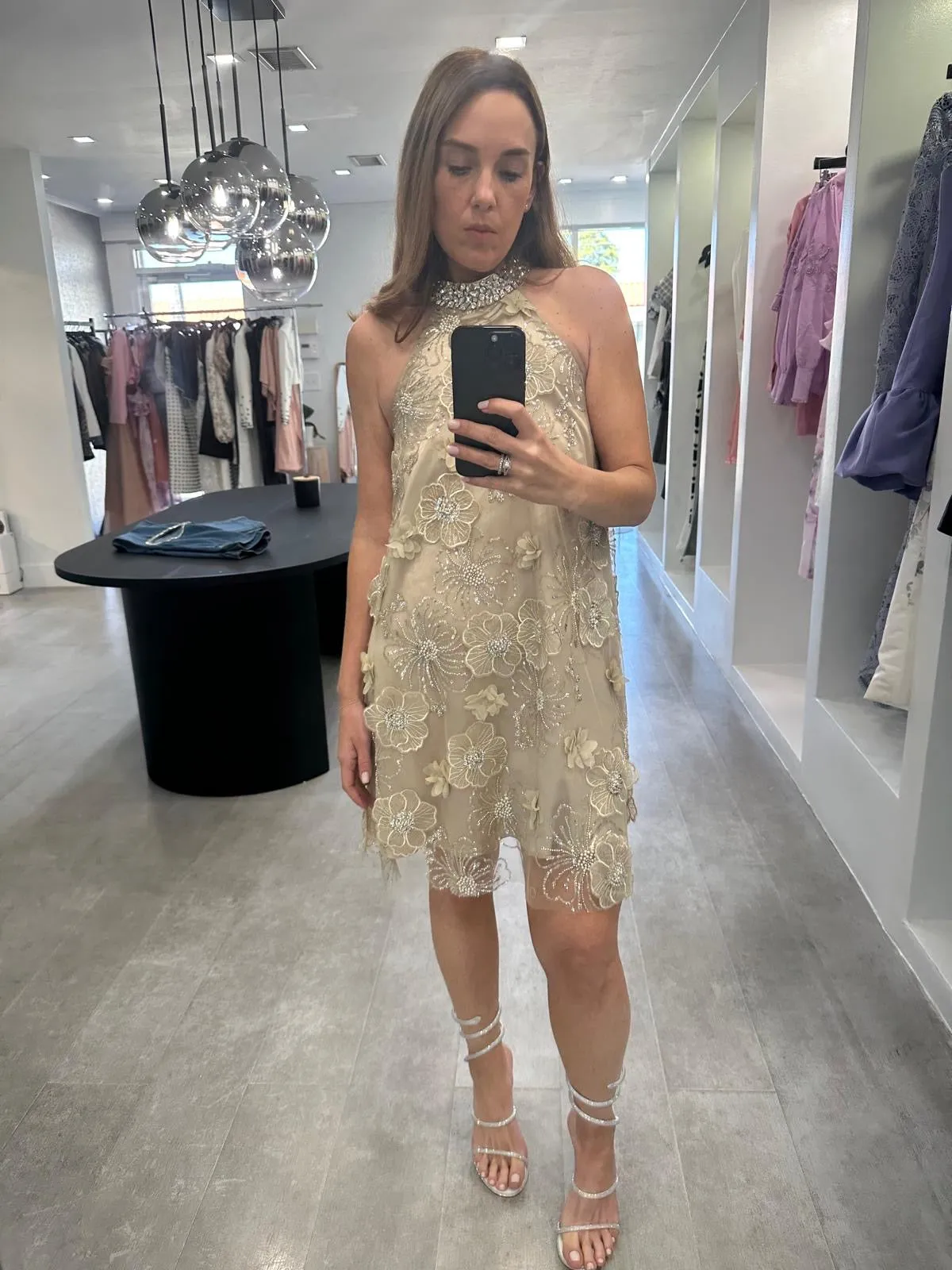 SHINY FLOWER DRESS