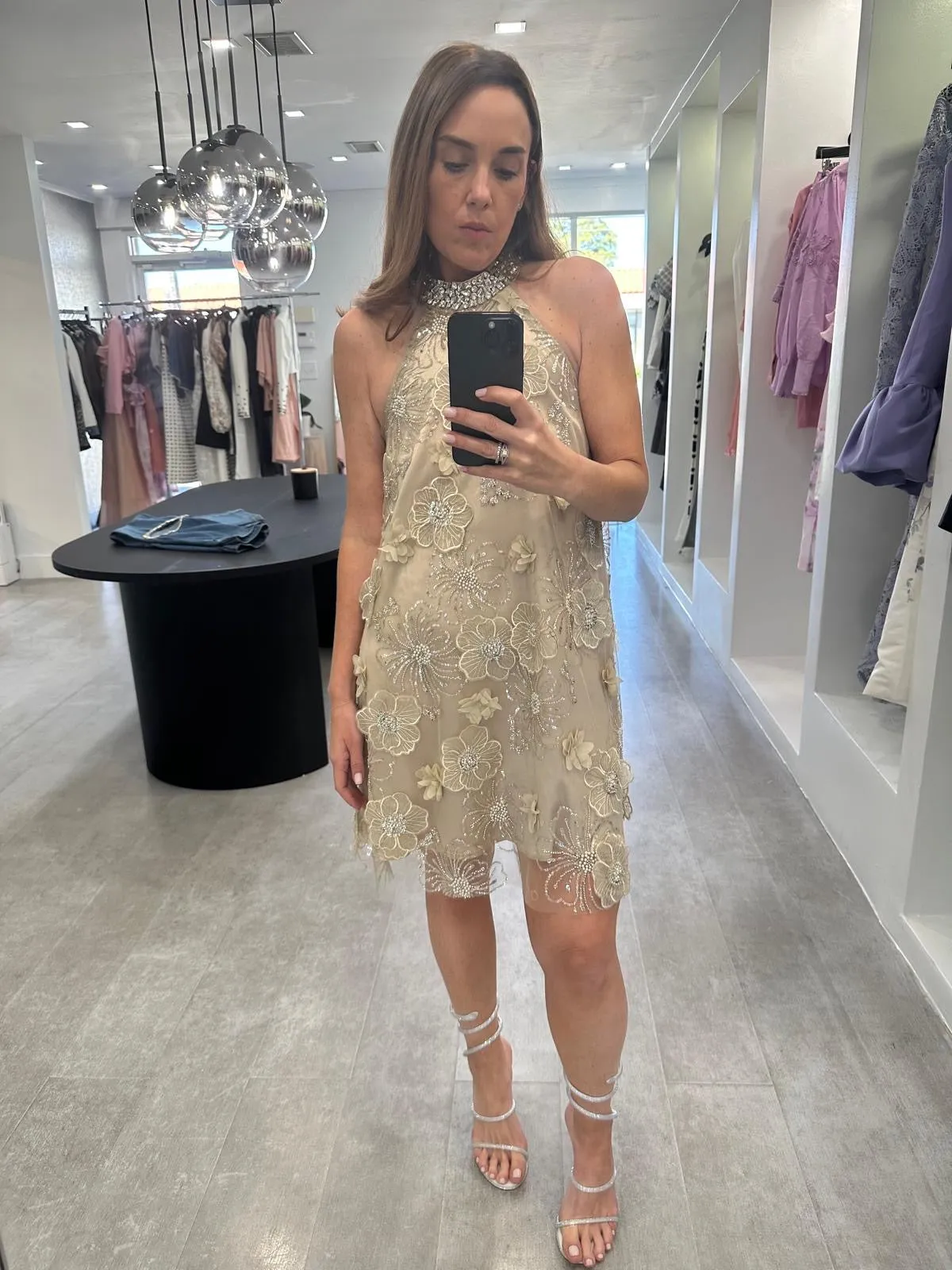 SHINY FLOWER DRESS