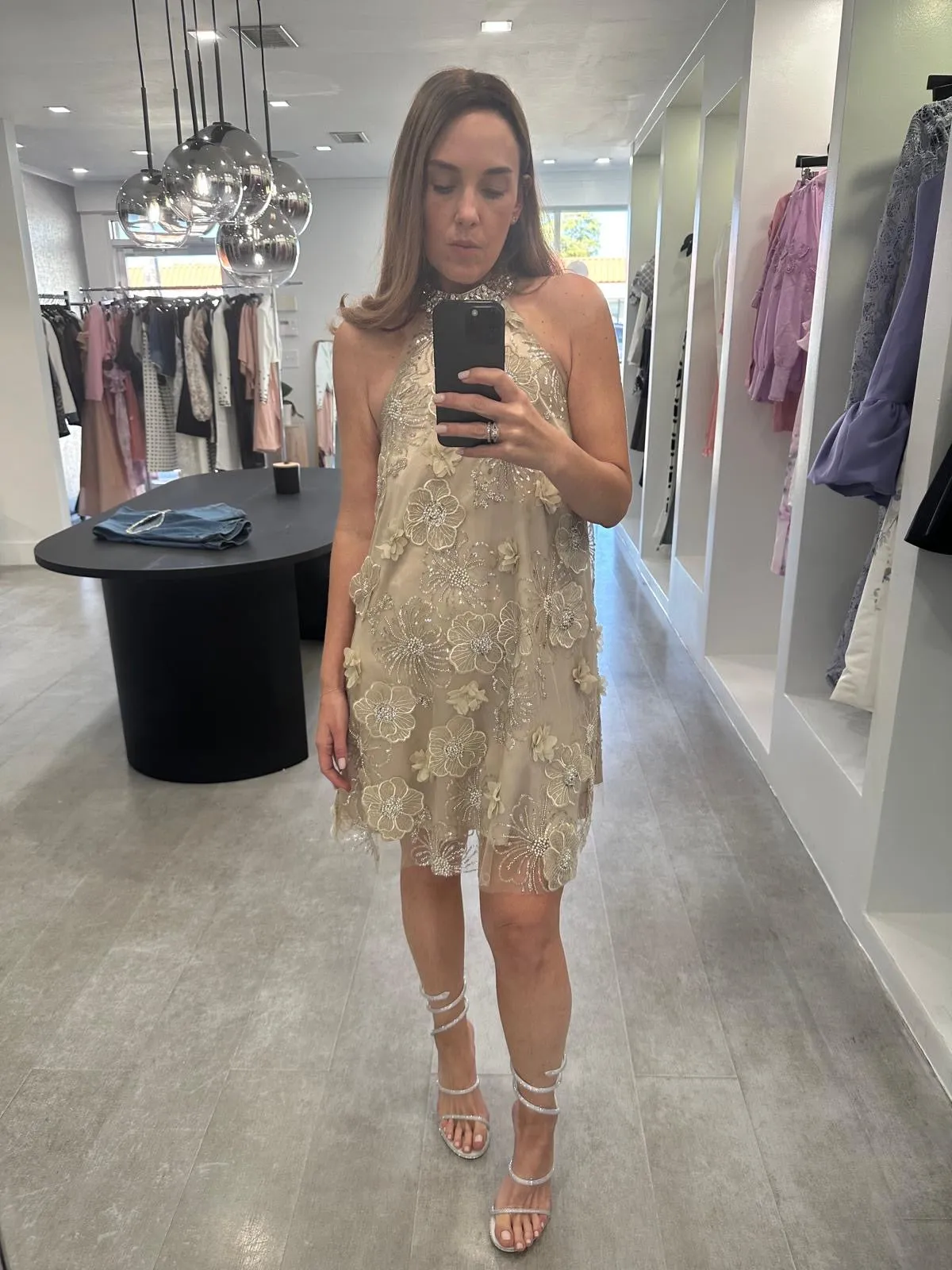 SHINY FLOWER DRESS
