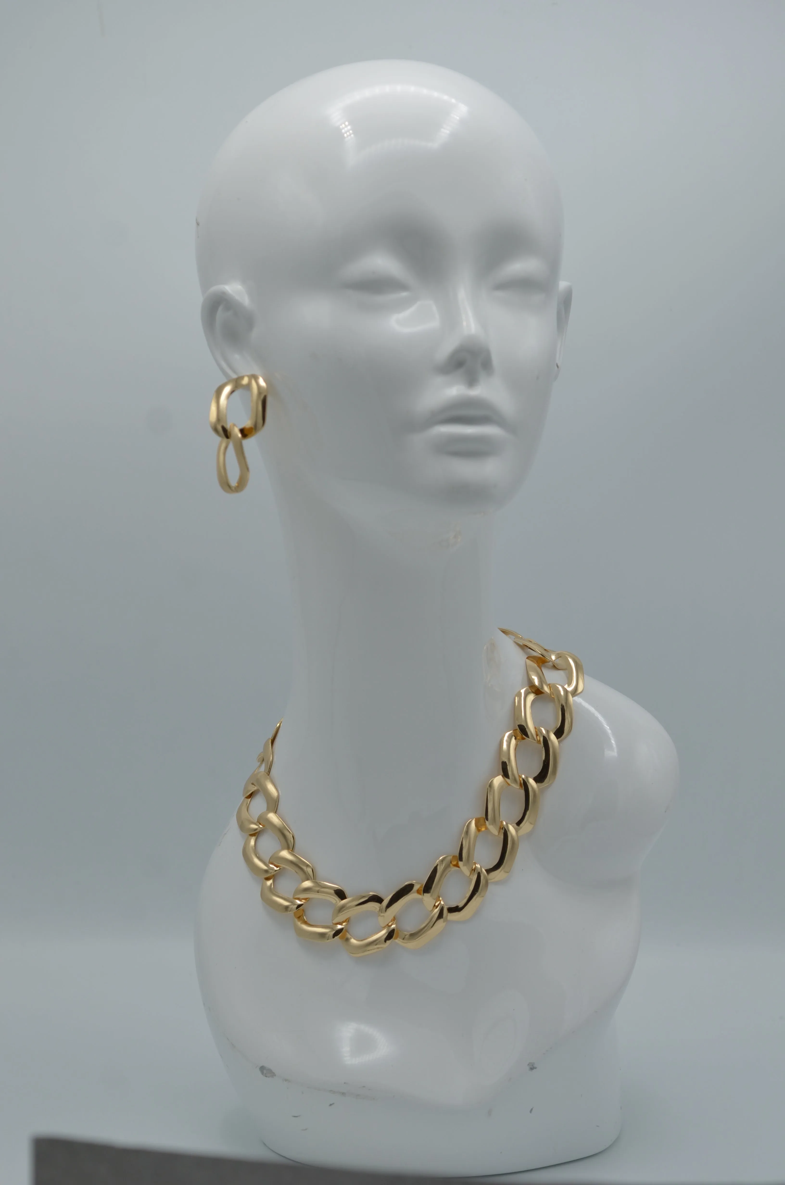 Shiny Gold Link chain Necklace  #FW1202754 (RC15/KG4)