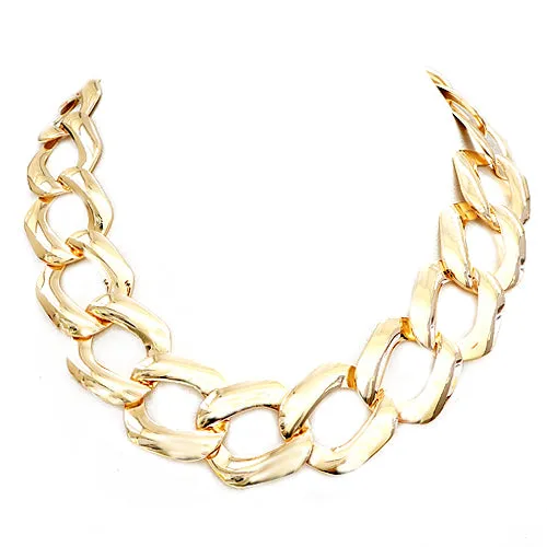 Shiny Gold Link chain Necklace  #FW1202754 (RC15/KG4)