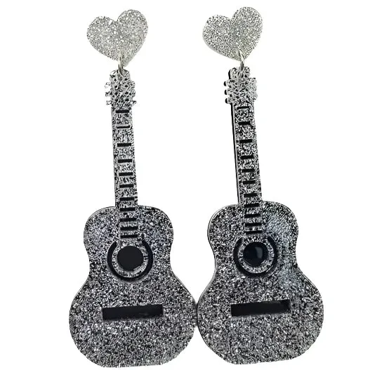 Shiny Guitar Earrings