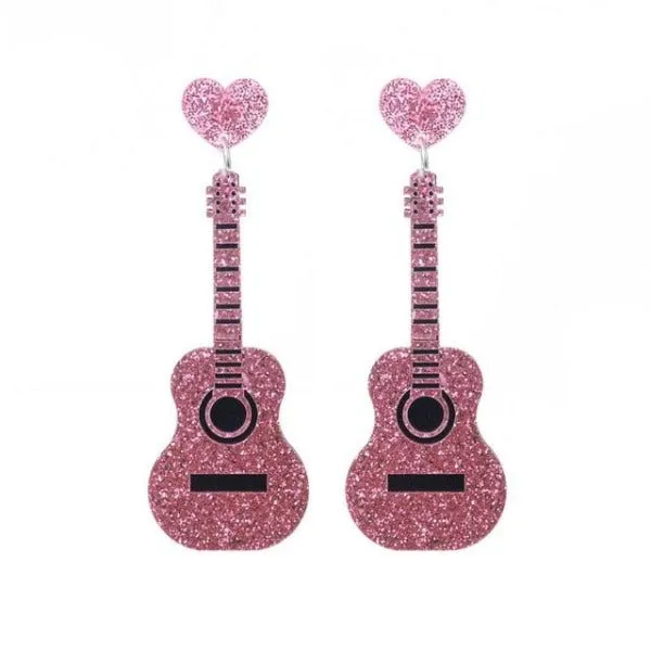 Shiny Guitar Earrings