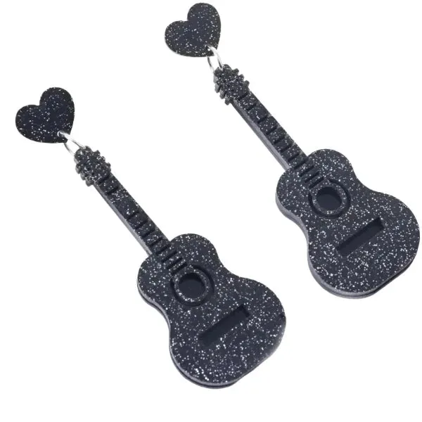 Shiny Guitar Earrings