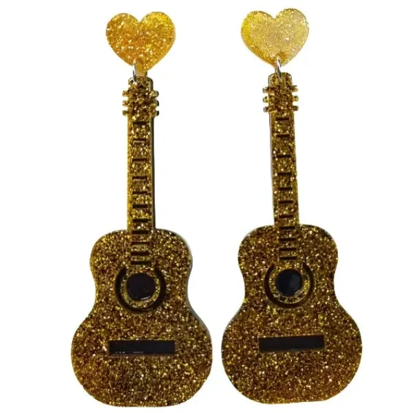 Shiny Guitar Earrings
