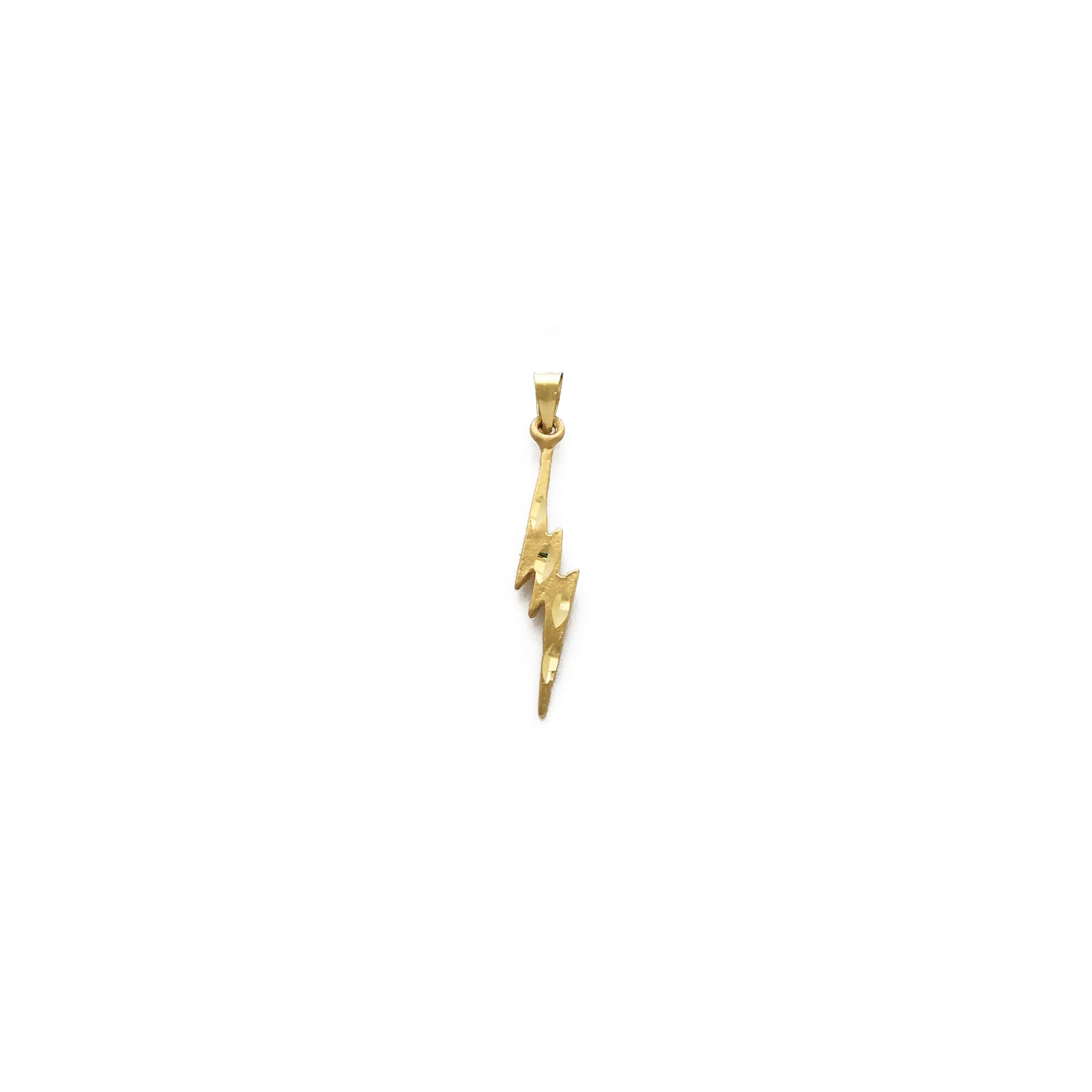 Shiny Lightning Bolt Pendant (14K)