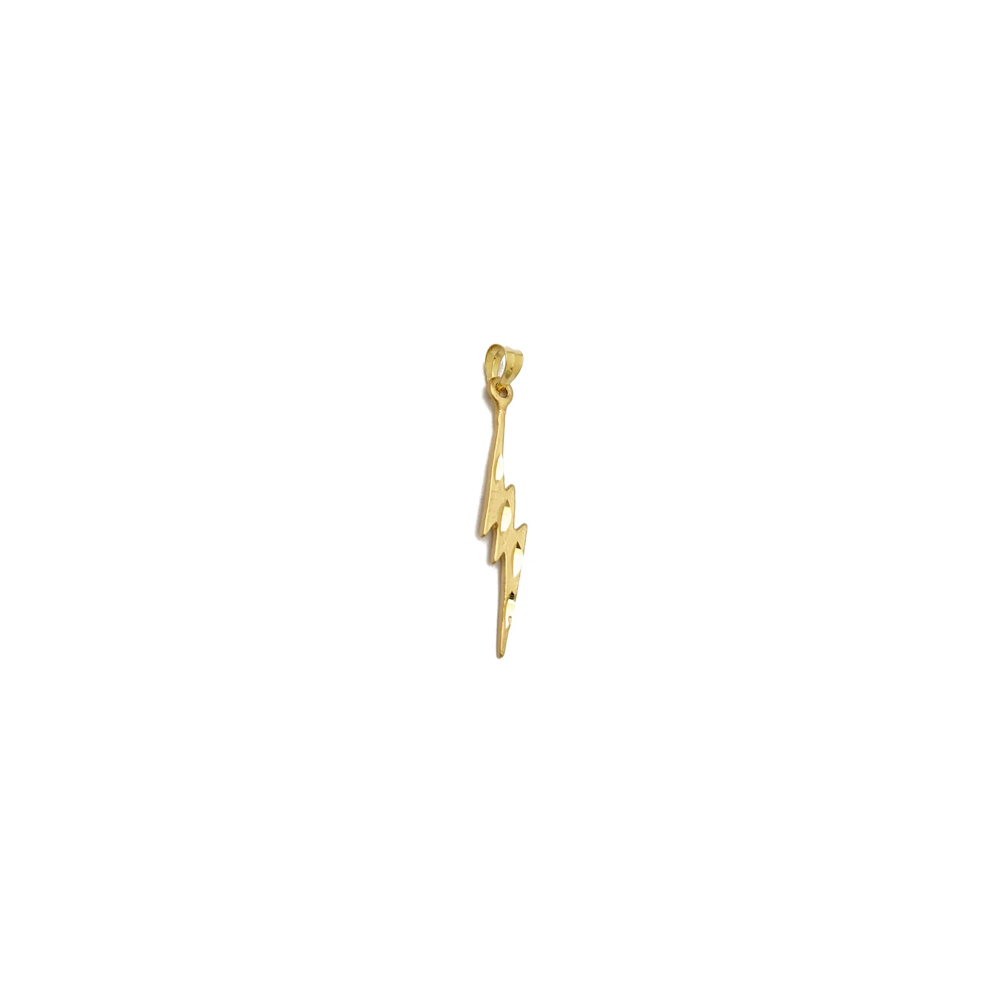 Shiny Lightning Bolt Pendant (14K)