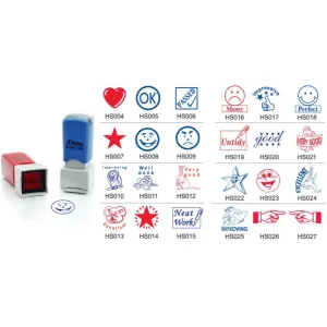 Shiny OA Pre Inked Teacher Stamp Happy Face HS023