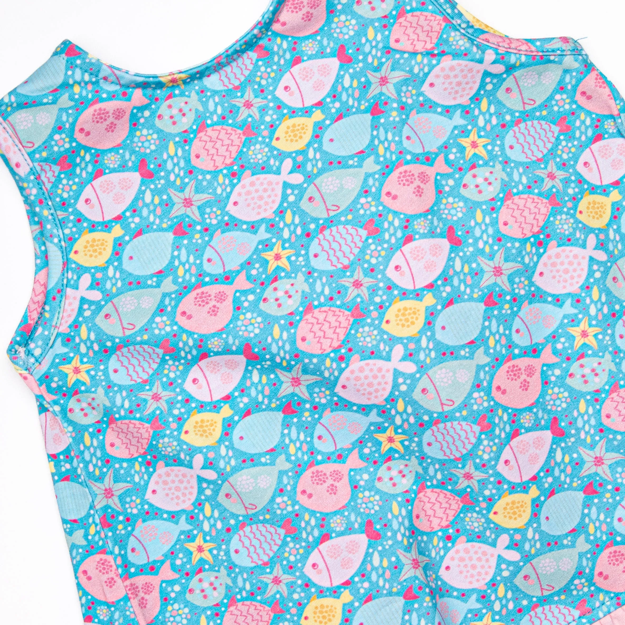 Shiny Scales Ruffle Short Set, Blue