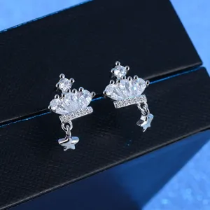 Shiny Star Crown Earrings