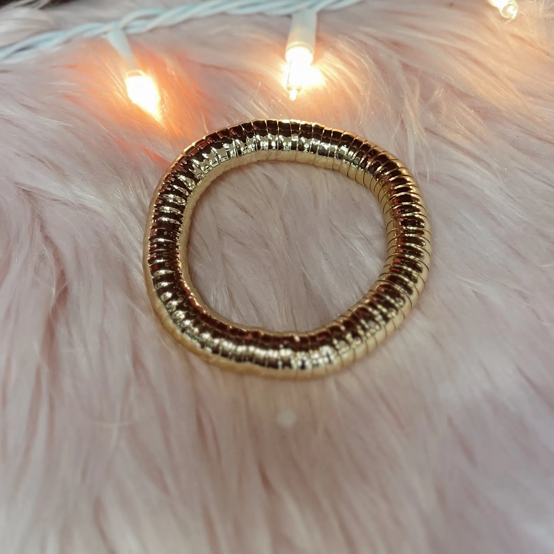 Shiny Thick Bangle Bracelet