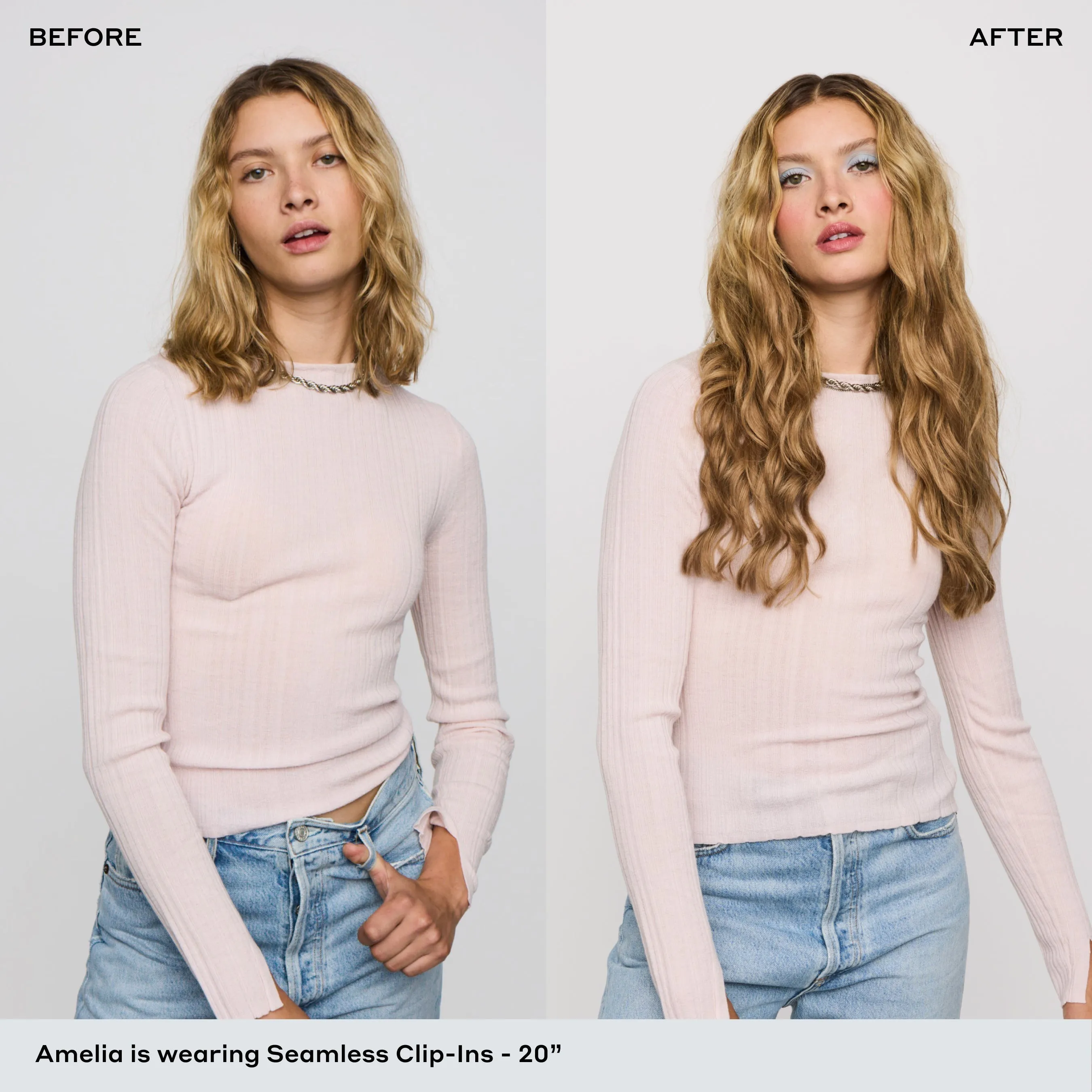 Silk Seam™ Volumizing Weft Clip-In, Warm Brown/Honey Blonde