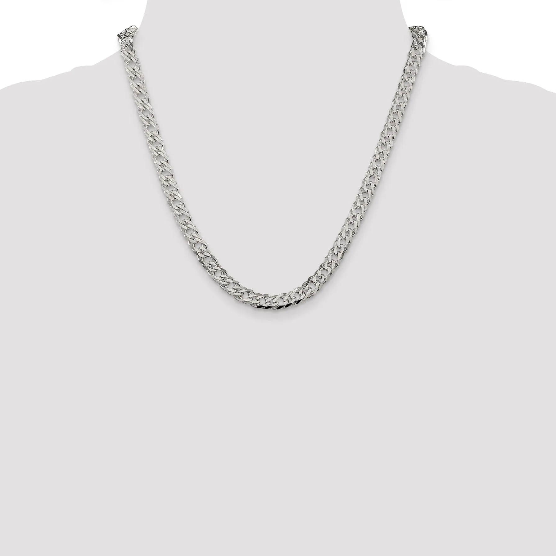 Silver 6.25-mm Double 6 Side Flat Fancy Chain