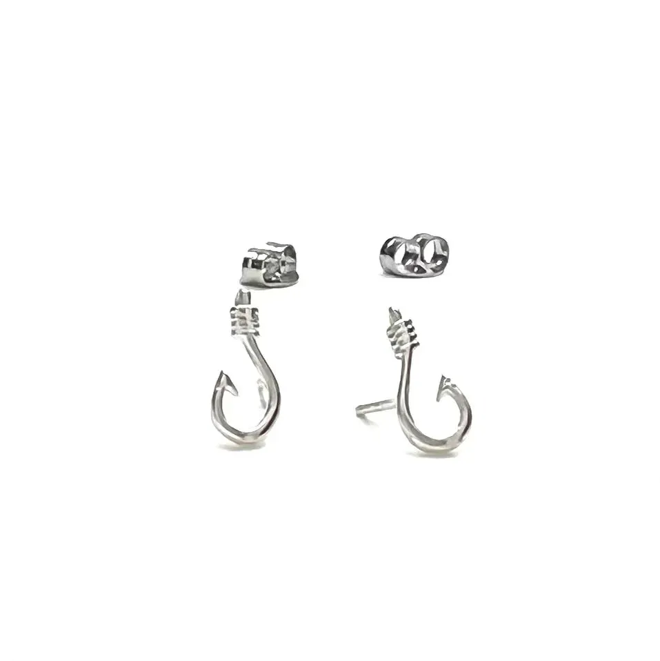 Silver Girl Hook Post earrings