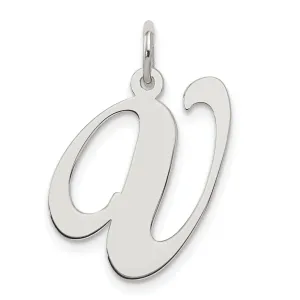 Silver Large Fancy Script Initial V Charm