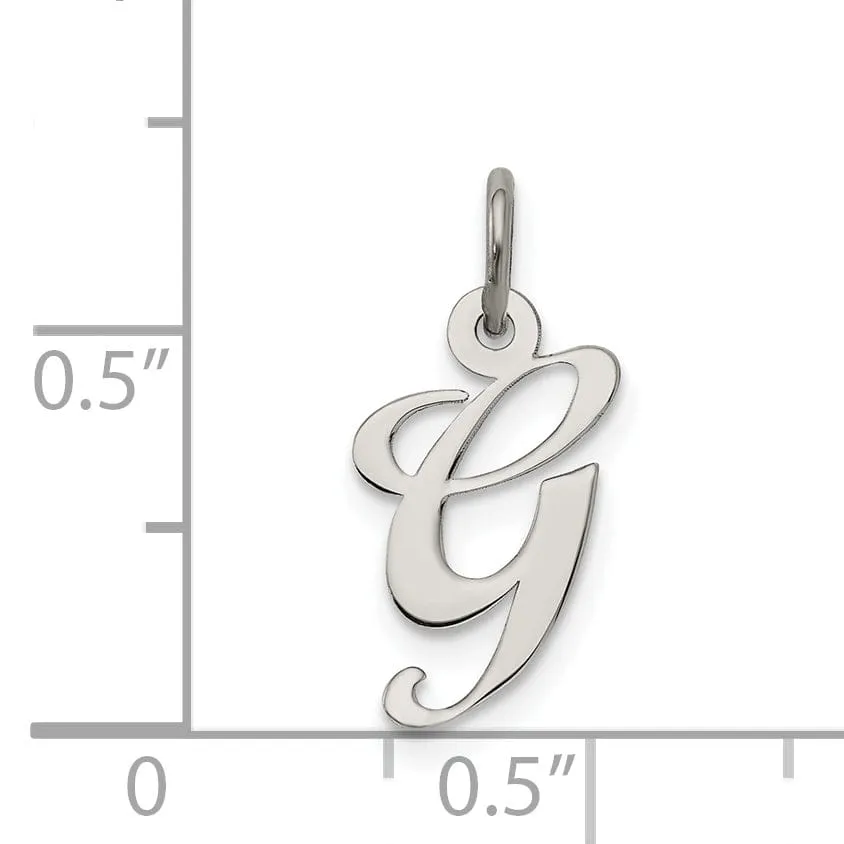 Silver Small Fancy Script Initial G Charm