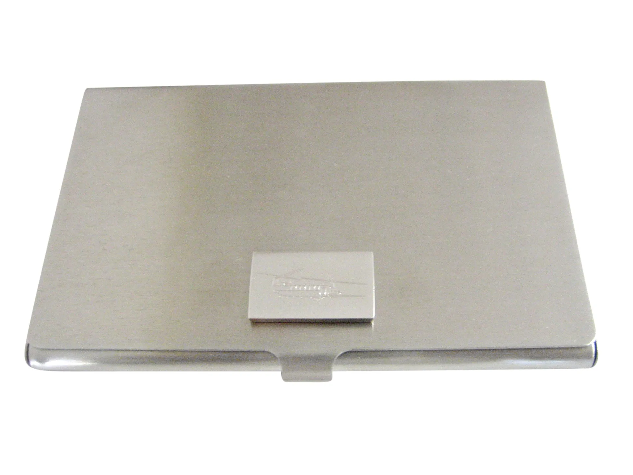 Silver Toned Etched Chinook Helicopter Business Card Holder
