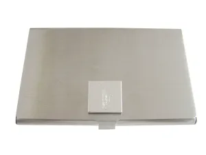 Silver Toned Etched Saxophone Music Instrument Business Card Holder