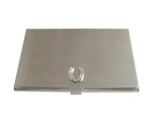 Silver Toned Horse Shoe Business Card Holder