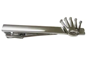 Silver Toned Pointy Crown Square Tie Clip