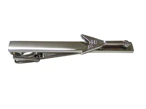 Silver Toned Pointy Electric Guitar Square Tie Clip