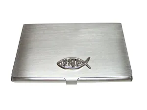 Silver Toned Religious Jesus Business Card Holder