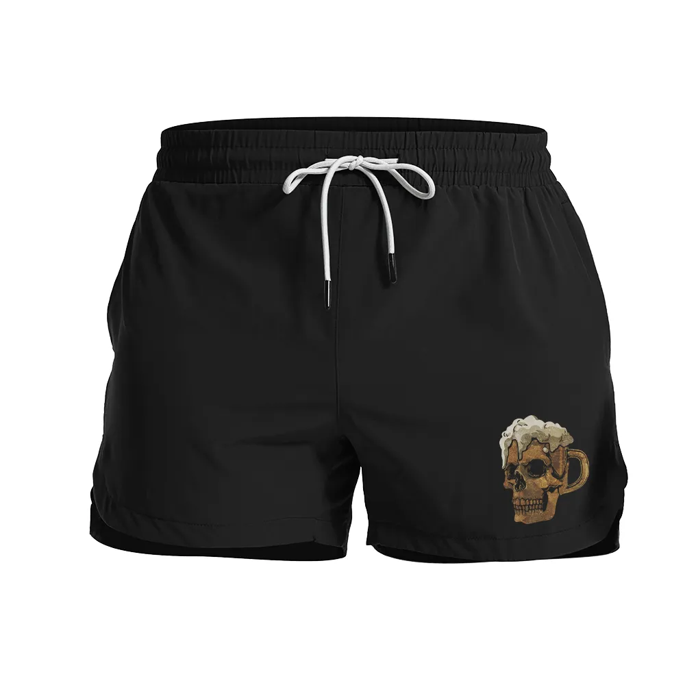 Skeleton Beer Graphic Shorts