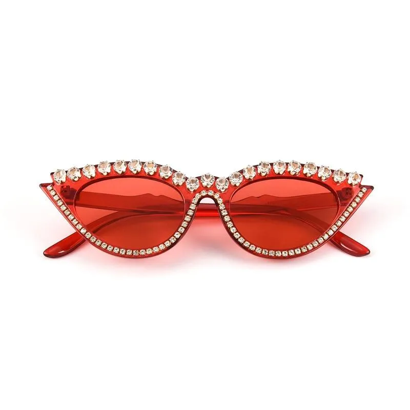 Small Cat Eye Diamond Fashion Rhinestone Sun Glasses