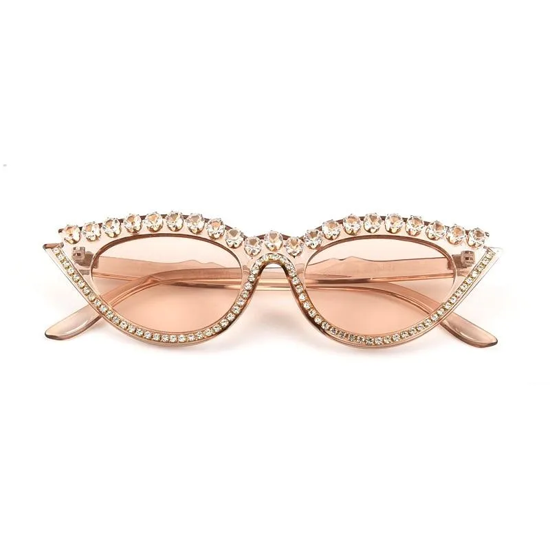 Small Cat Eye Diamond Fashion Rhinestone Sun Glasses