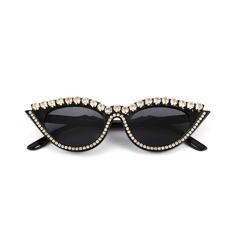 Small Cat Eye Diamond Fashion Rhinestone Sun Glasses