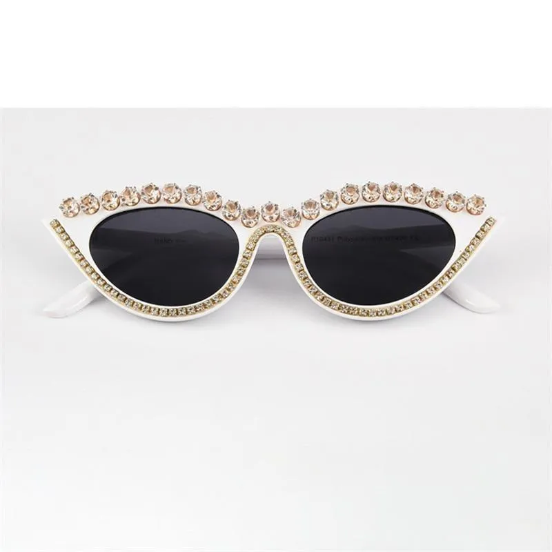 Small Cat Eye Diamond Fashion Rhinestone Sun Glasses