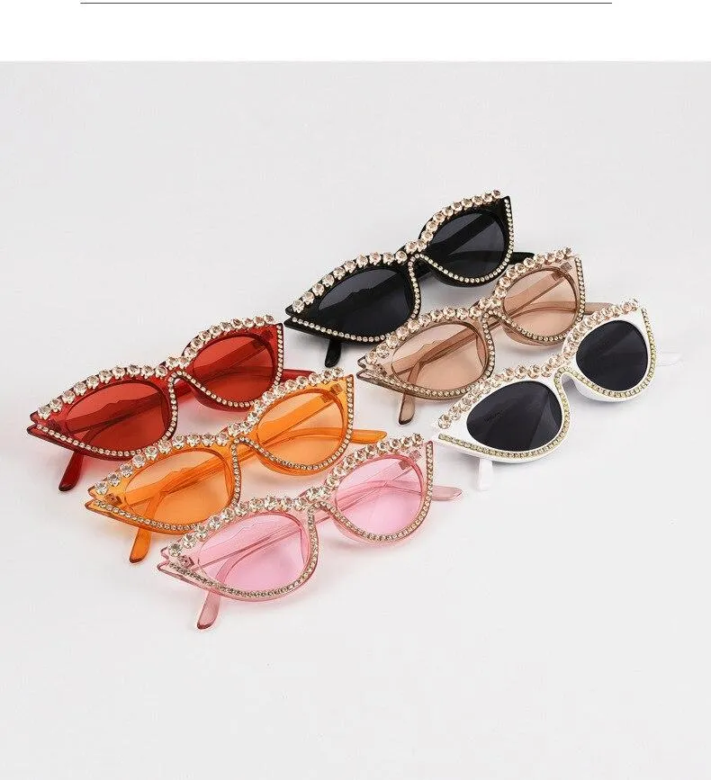 Small Cat Eye Diamond Fashion Rhinestone Sun Glasses