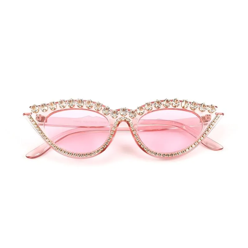 Small Cat Eye Diamond Fashion Rhinestone Sun Glasses