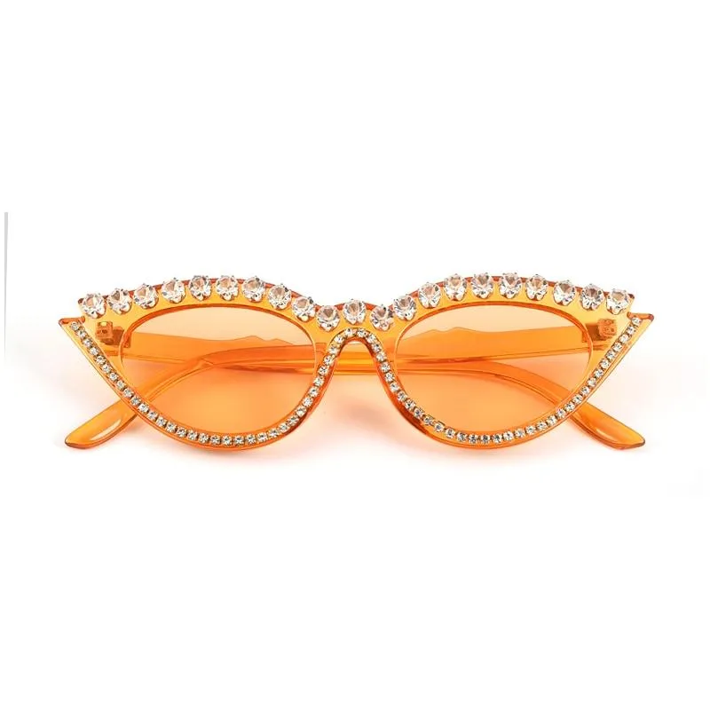 Small Cat Eye Diamond Fashion Rhinestone Sun Glasses
