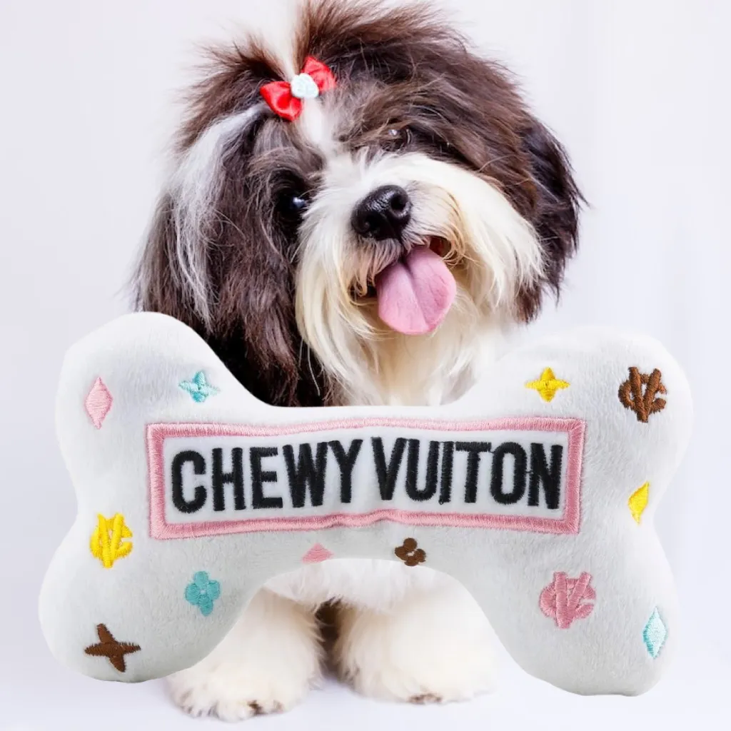 Small Plush Dog Bone -Chewy Vuiton
