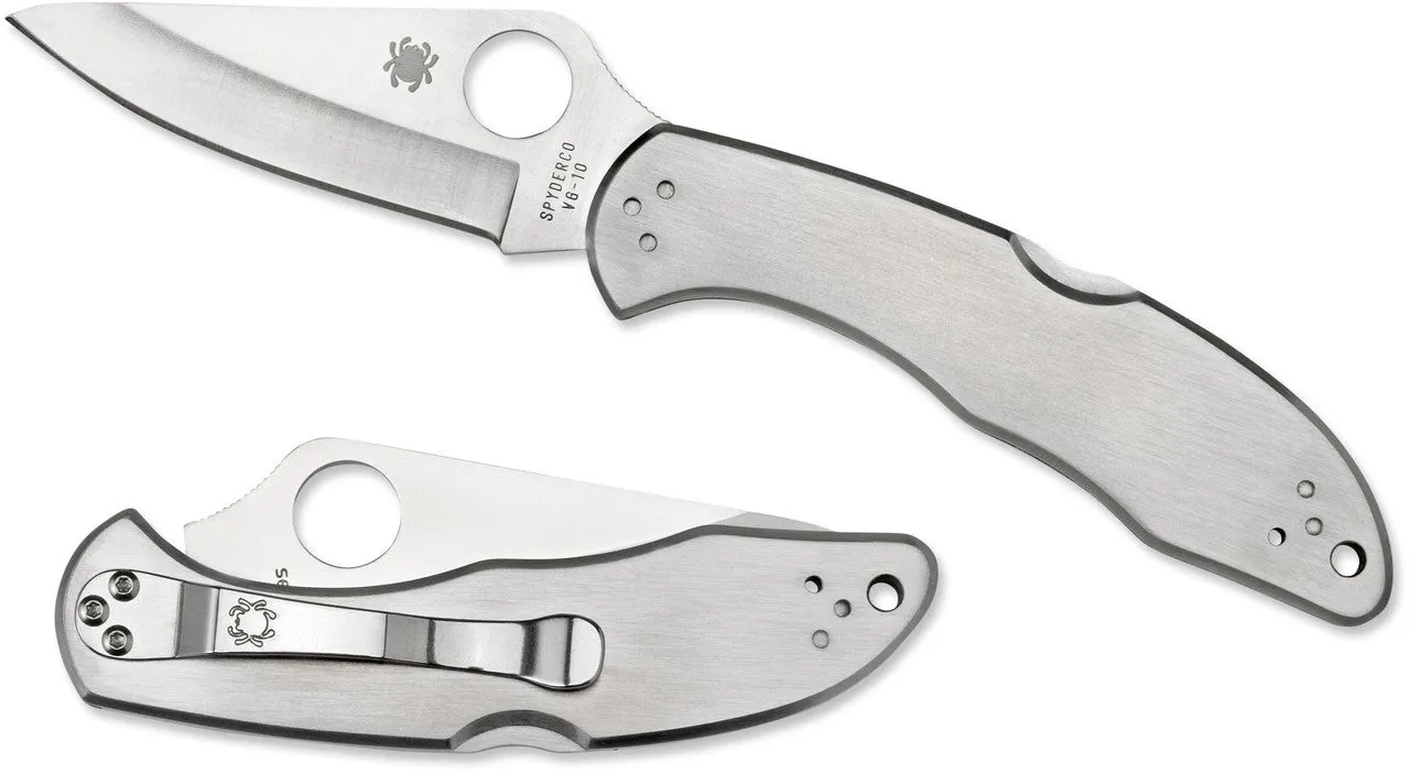 Spyderco Delica 4, Stainless Plain Edge C11P