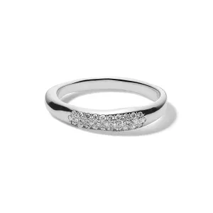 Squiggle Band Ring in Sterling Silver with Diamonds