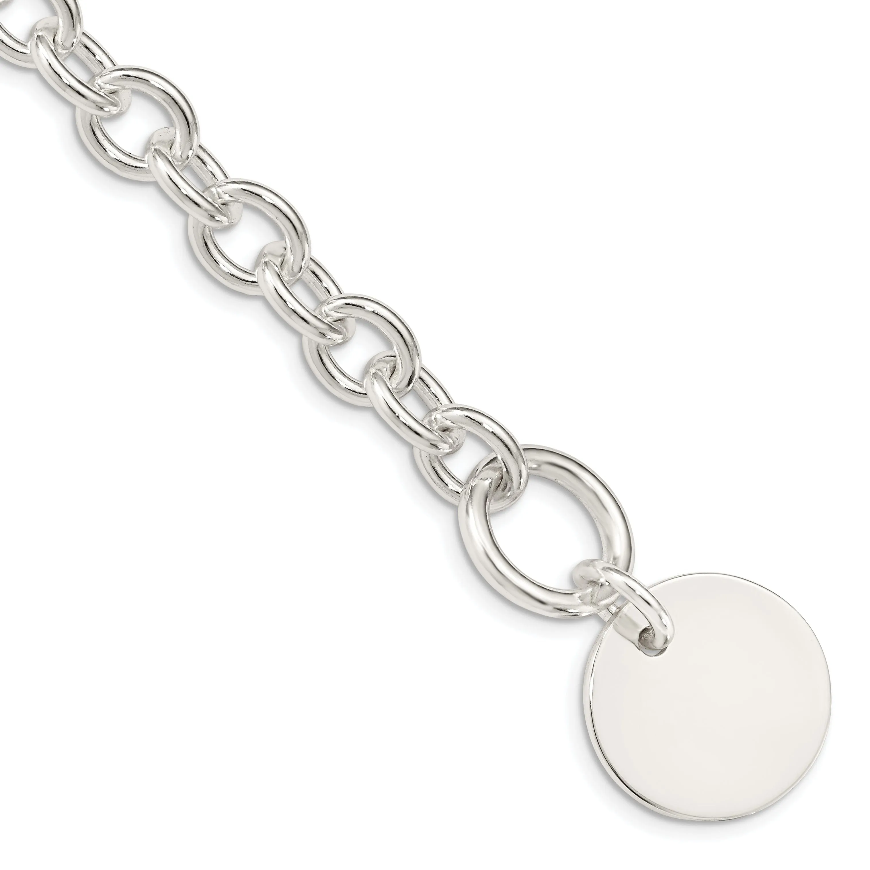 SS Circular Disc on Fancy Link Bracelet