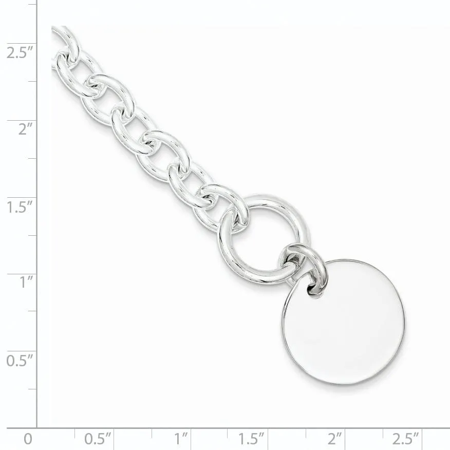 SS Circular Disc on Fancy Link Bracelet