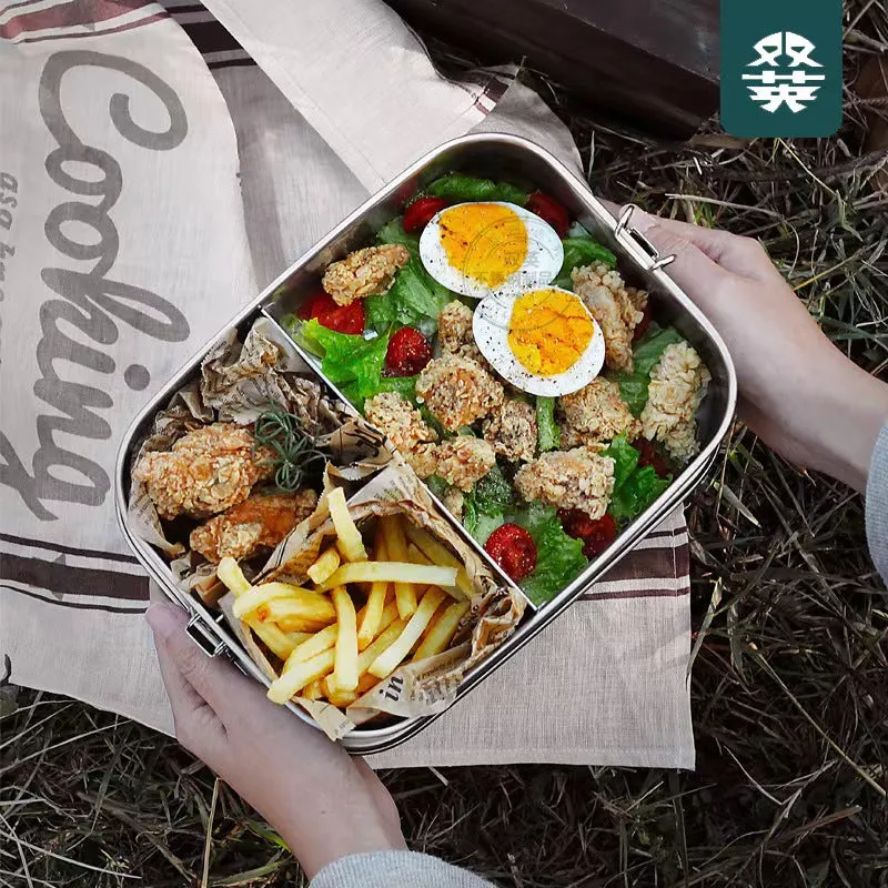 Stainless steel lunch box two/three compartments 1L-1.4L