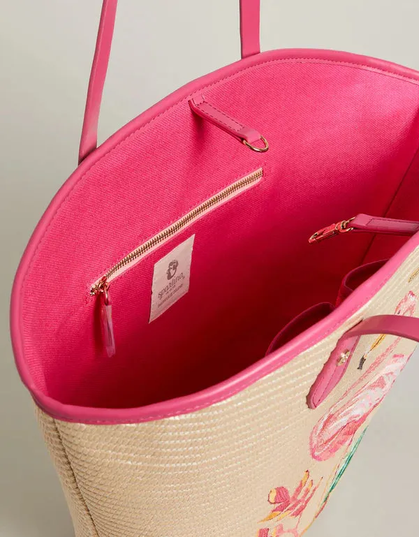 Straw Beach Tote Tropic Flamingo: 381800