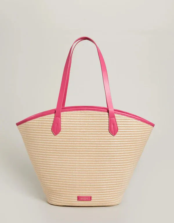 Straw Beach Tote Tropic Flamingo: 381800