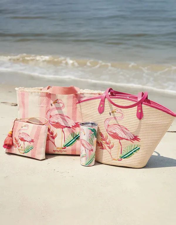 Straw Beach Tote Tropic Flamingo: 381800