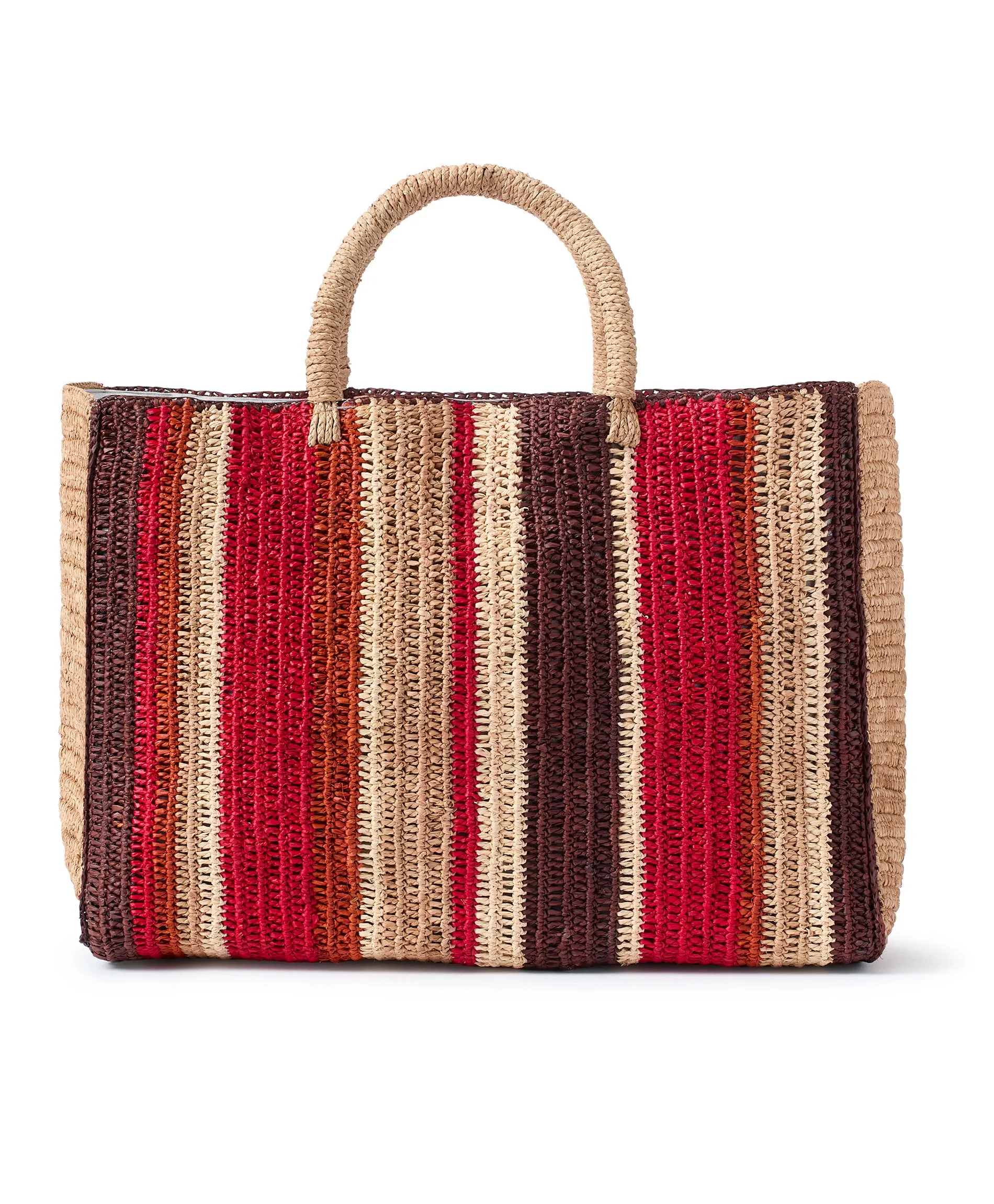 Striped Raffia Tote