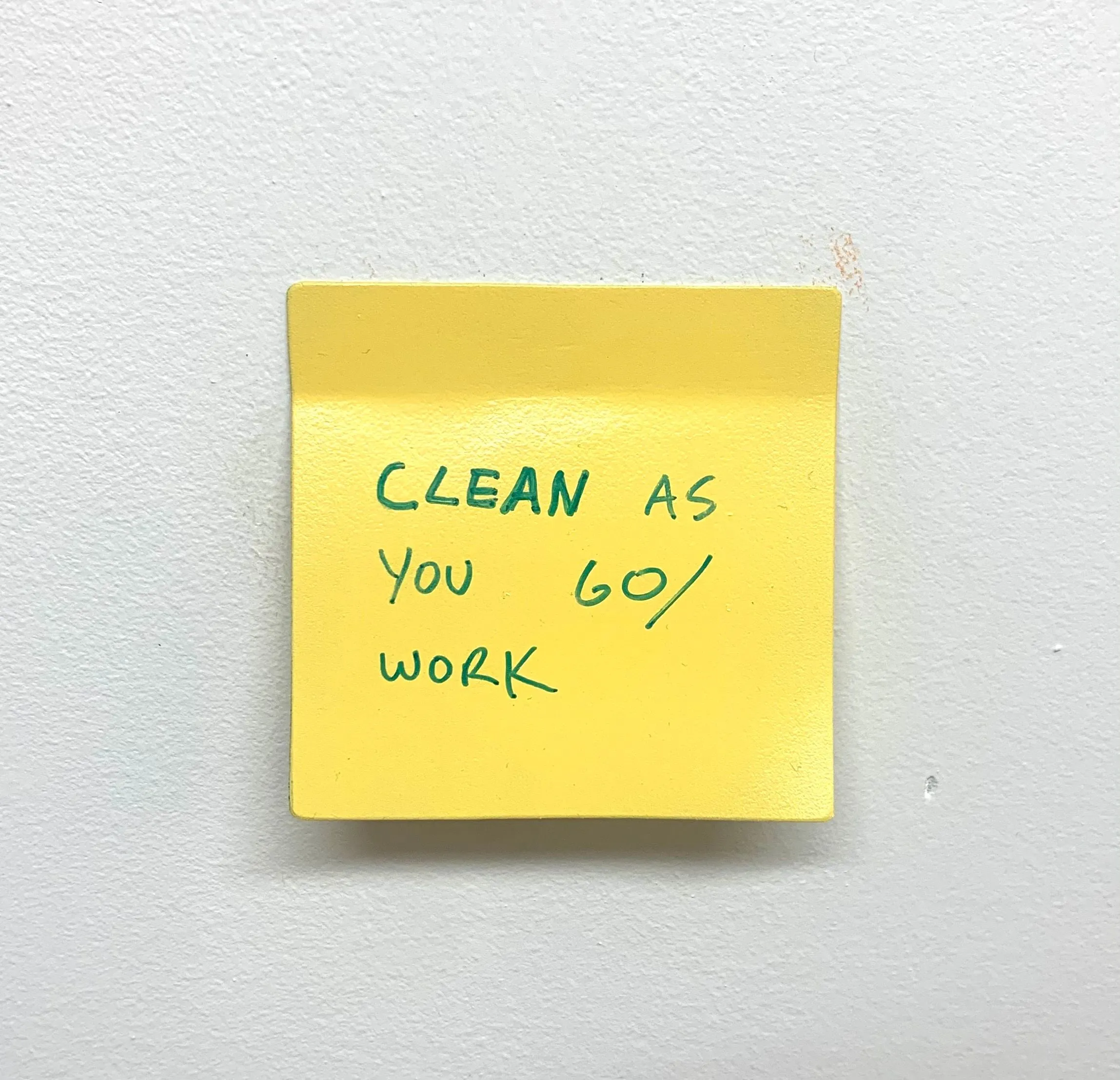 Stuart Lantry, "Clean as you go/work"