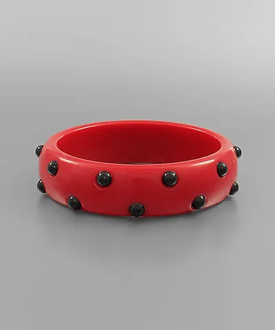 Studded Bracelet - Red & Black