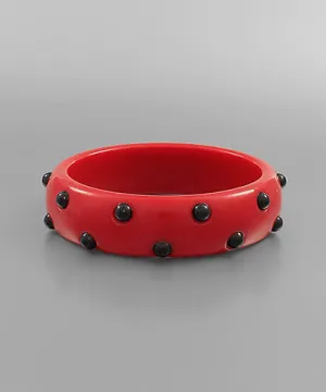 Studded Bracelet - Red & Black