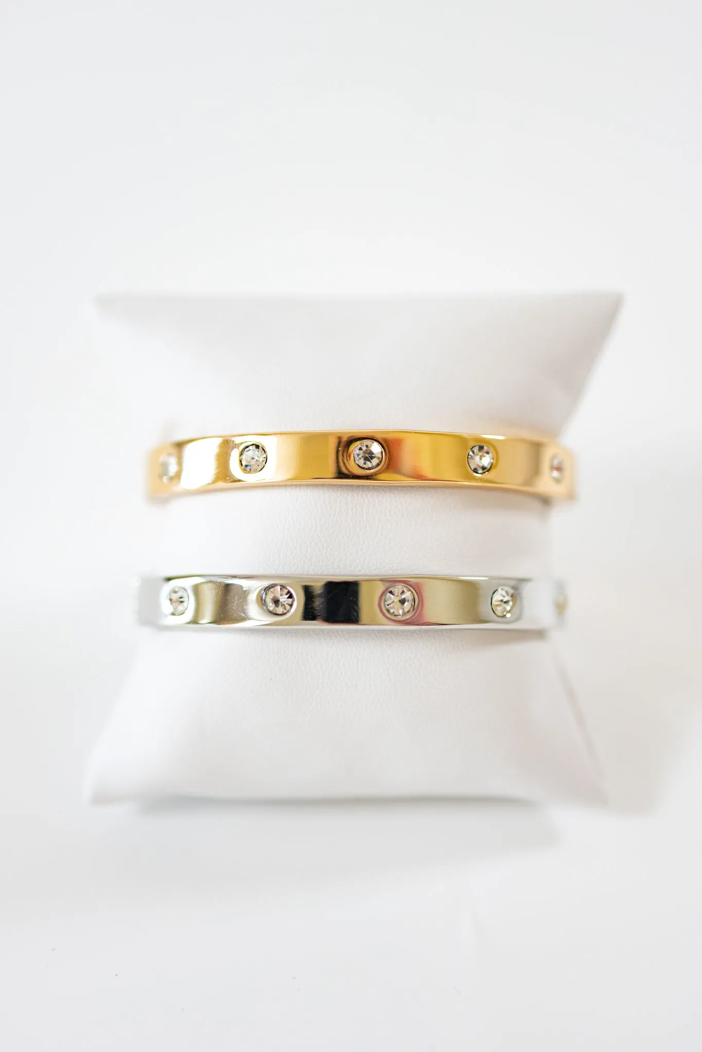 Studded Crystal & Metal Bracelet, VARIOUS