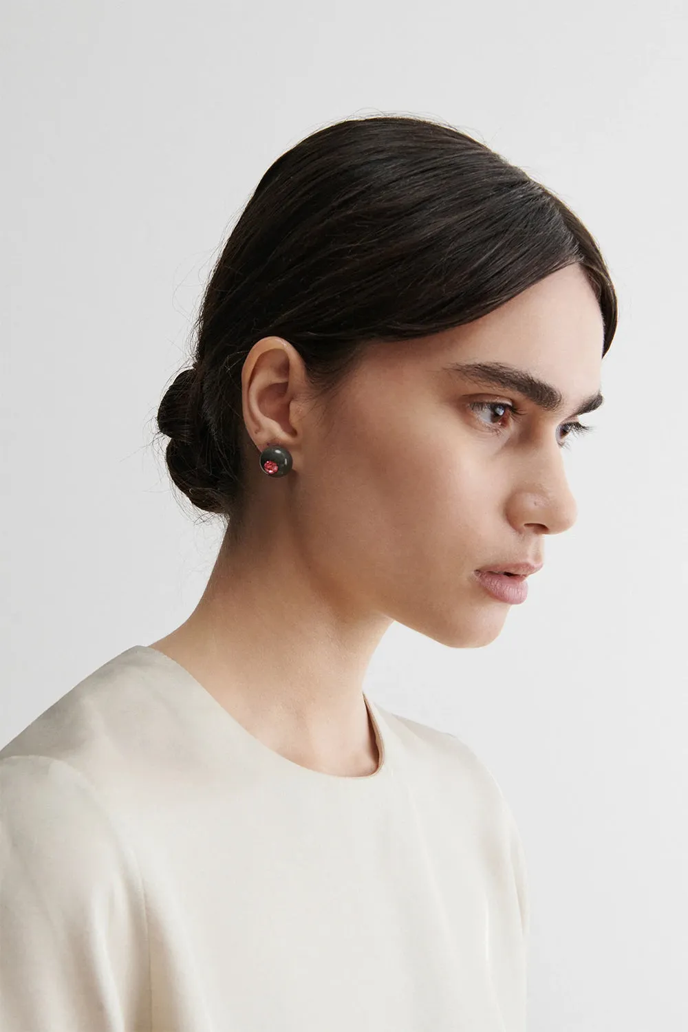 Studded Goble Earrings, Seaweed
